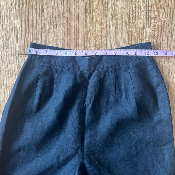 80s vintage designer high waisted linen pants - Picture 5 of 9